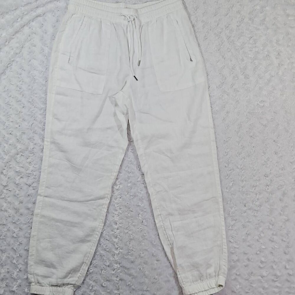 Athleta Retreat Linen Jogger Size 10  Womens Calla Lily #531704 New without tags